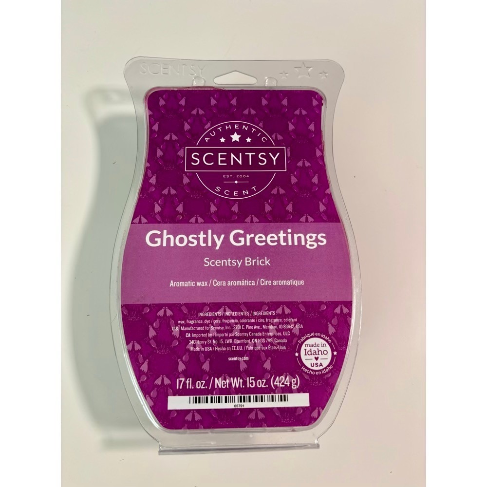 Scentsy Ghostly Greetings Wax Melt Brick 15oz New Large Retired Halloween
